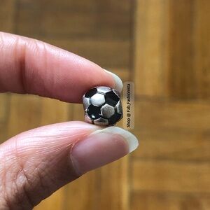 Pandora sterling silver & black onyx soccer charm